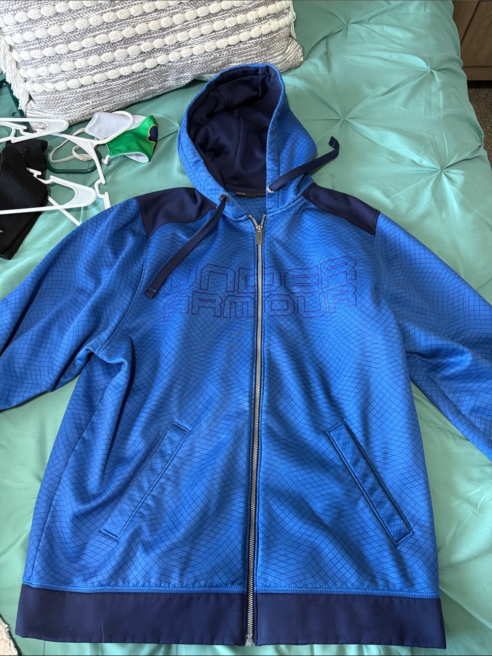Under Armour Royal Blue and Navy Full-Zip Hooded Jacket